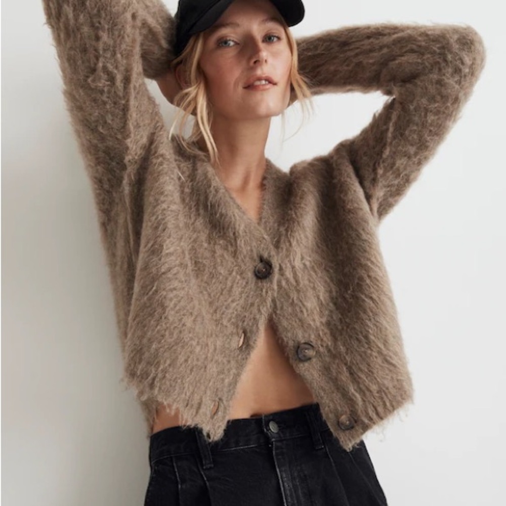 Madewell | Brushed V-neck Cardigan Sweater